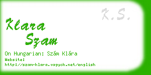 klara szam business card
