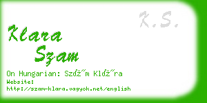 klara szam business card